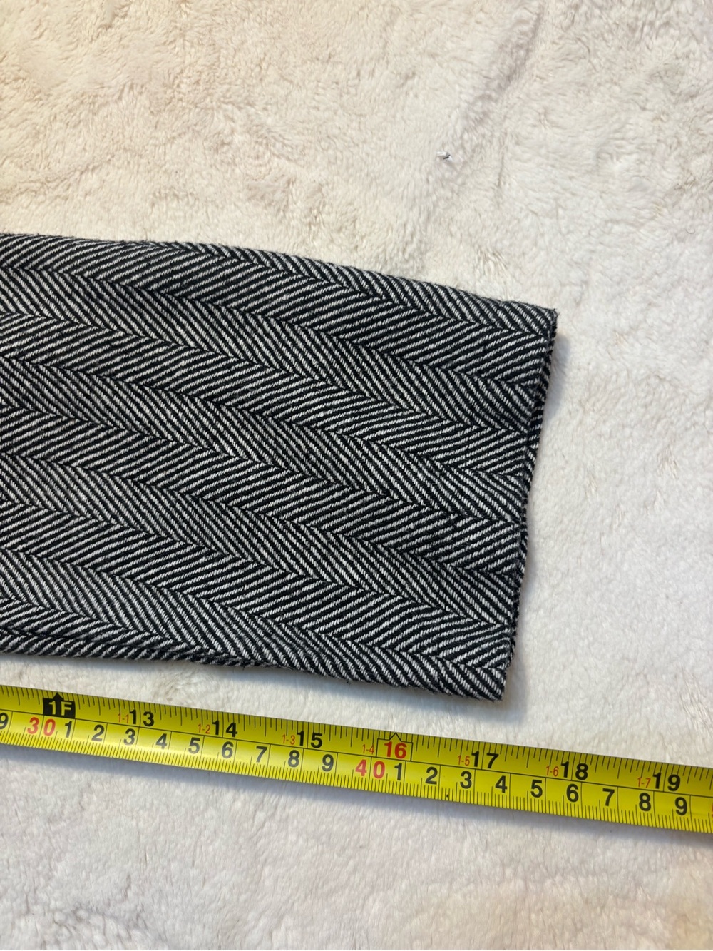 Herringbone Blazer Large SHEIN Black & White Tweed Zip-Front Flap Detail Jacket - Picture 16 of 16